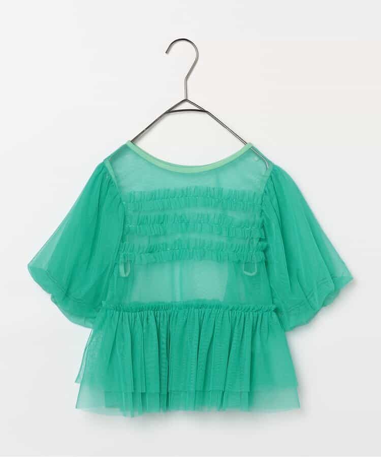 日本童裝 p.premier 薄紗泡泡袖寬鬆上衣 80-140cm 女童款 夏季 TOPS