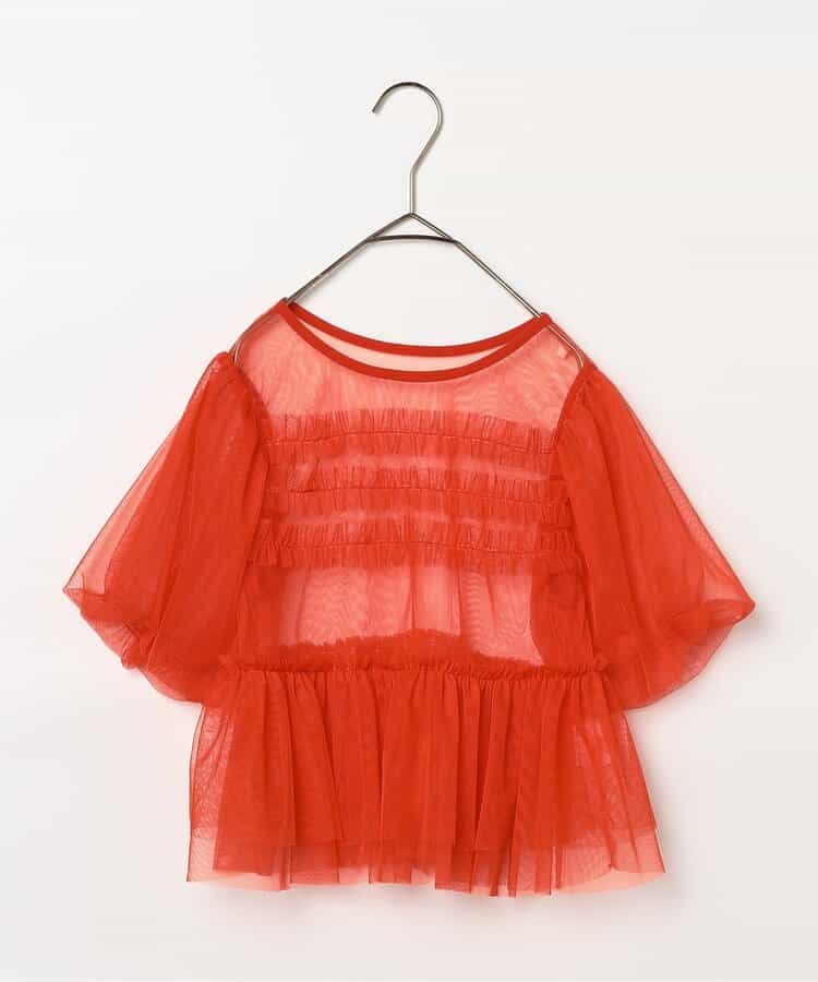 日本童裝 p.premier 薄紗泡泡袖寬鬆上衣 80-140cm 女童款 夏季 TOPS