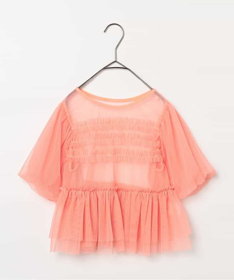 日本童裝 p.premier 薄紗泡泡袖寬鬆上衣 80-140cm 女童款 夏季 TOPS