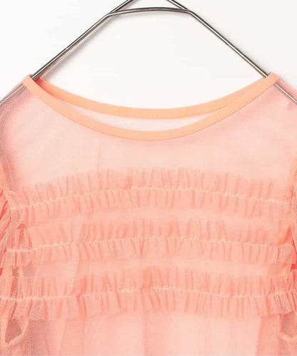 日本童裝 p.premier 薄紗泡泡袖寬鬆上衣 80-140cm 女童款 夏季 TOPS