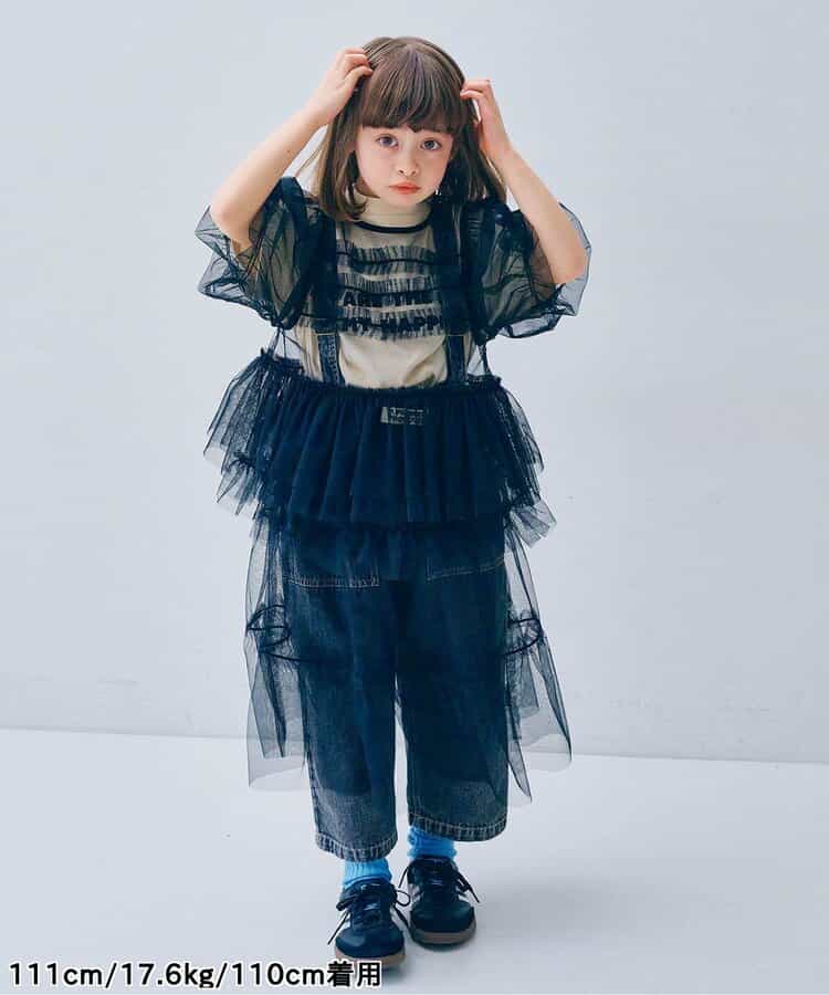 日本童裝 p.premier 薄紗泡泡袖寬鬆上衣 80-140cm 女童款 夏季 TOPS