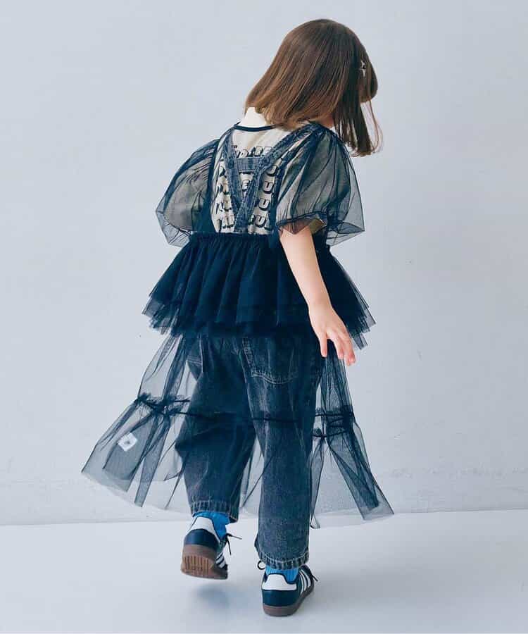 日本童裝 p.premier 薄紗泡泡袖寬鬆上衣 80-140cm 女童款 夏季 TOPS