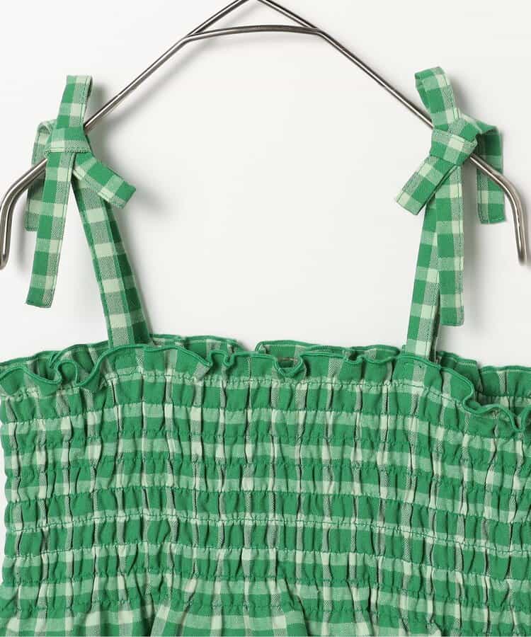 日本童裝 p.premier 紗線格紋吊帶及上衣套裝 80-140cm 女童款 夏季 TOPS