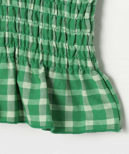 日本童裝 p.premier 紗線格紋吊帶及上衣套裝 80-140cm 女童款 夏季 TOPS