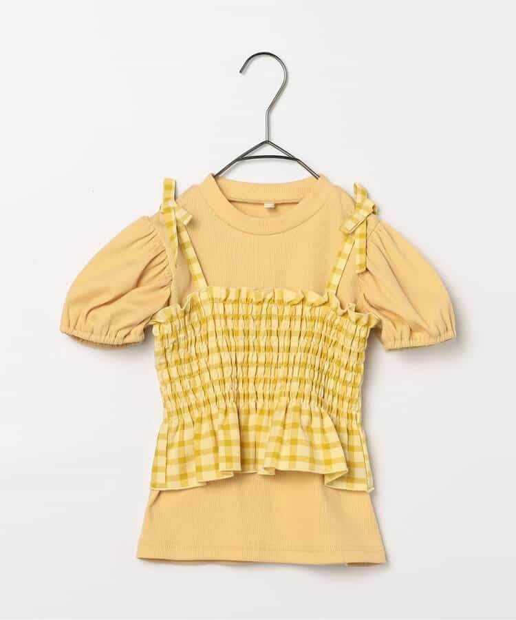 日本童裝 p.premier 紗線格紋吊帶及上衣套裝 80-140cm 女童款 夏季 TOPS