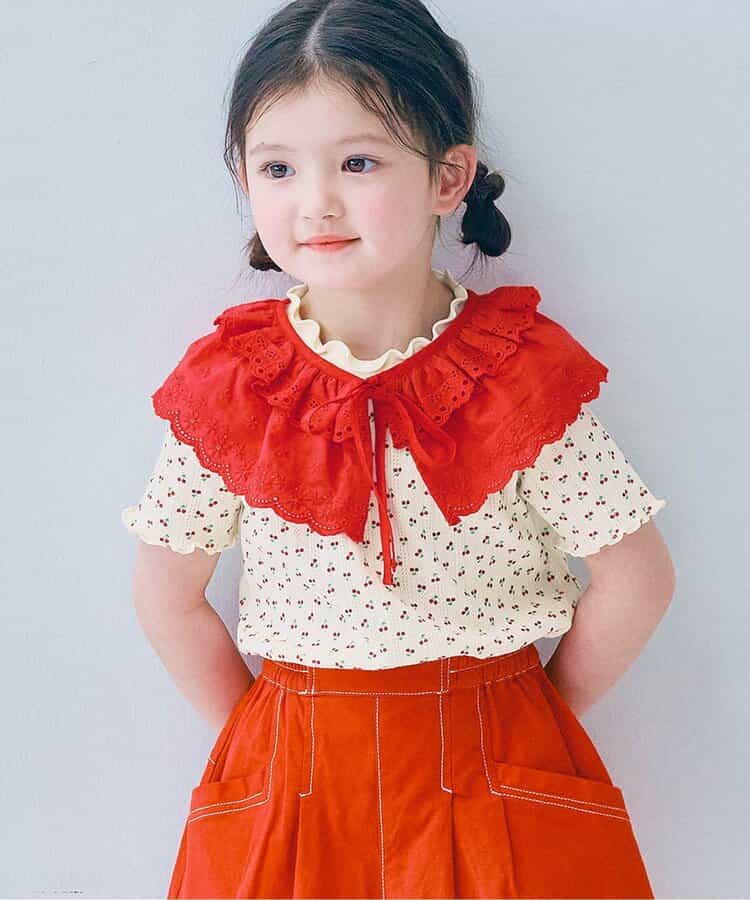 日本童裝 p.premier 蕾絲領及上衣兩件套裝 80-140cm 女童款 夏季 TOPS