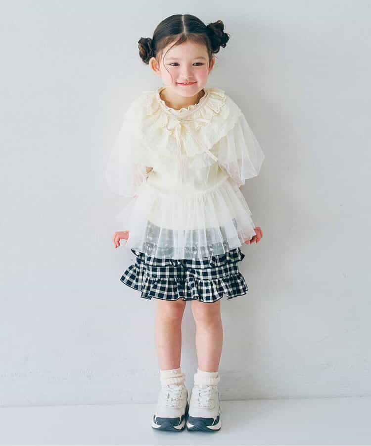 日本童裝 p.premier 蕾絲領及上衣兩件套裝 80-140cm 女童款 夏季 TOPS