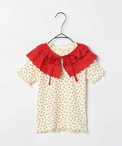 日本童裝 p.premier 蕾絲領及上衣兩件套裝 80-140cm 女童款 夏季 TOPS