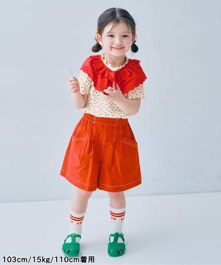 日本童裝 p.premier 蕾絲領及上衣兩件套裝 80-140cm 女童款 夏季 TOPS
