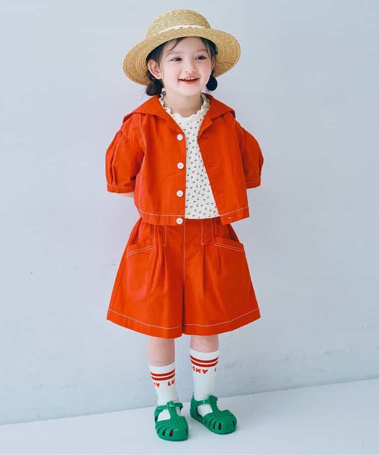 日本童裝 p.premier 蕾絲領及上衣兩件套裝 80-140cm 女童款 夏季 TOPS