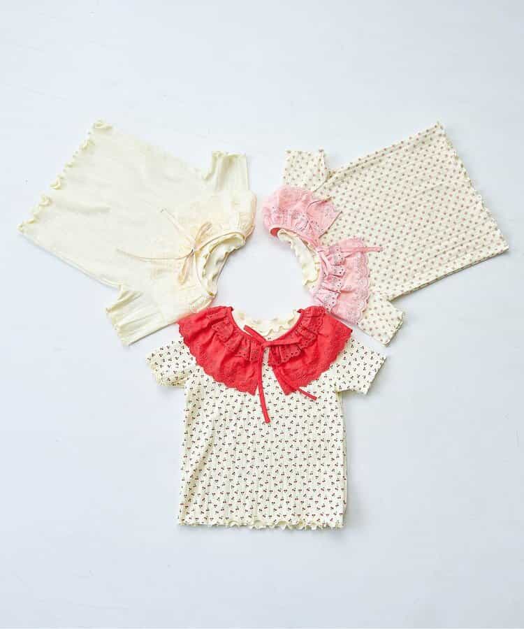 日本童裝 p.premier 蕾絲領及上衣兩件套裝 80-140cm 女童款 夏季 TOPS