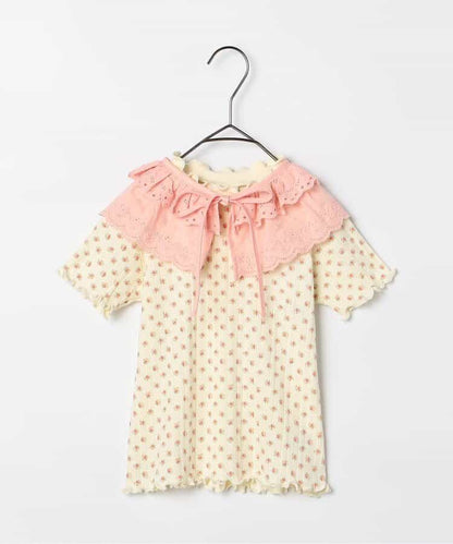 日本童裝 p.premier 蕾絲領及上衣兩件套裝 80-140cm 女童款 夏季 TOPS