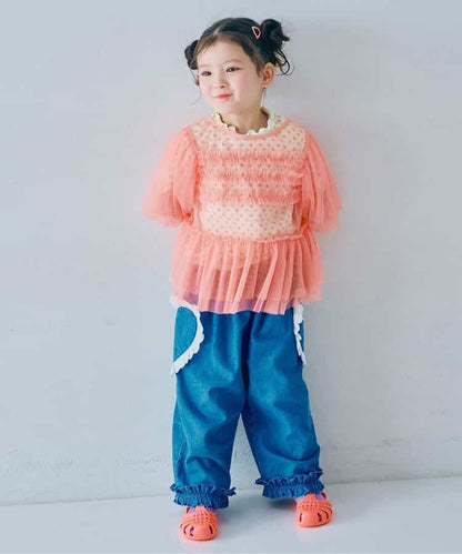 日本童裝 p.premier 蕾絲領及上衣兩件套裝 80-140cm 女童款 夏季 TOPS