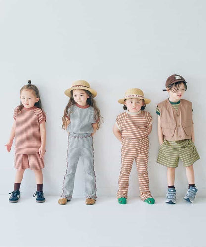 日本童裝 p.premier 條紋華夫格長褲 80-140cm 女童款 夏季 PANTS