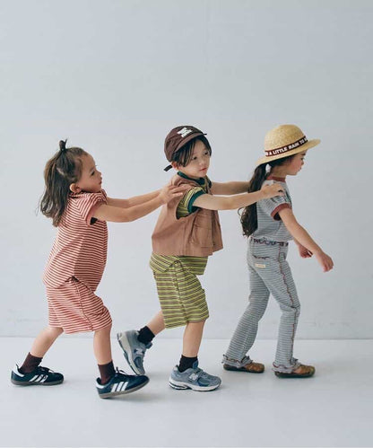 日本童裝 p.premier 條紋華夫格長褲 80-140cm 女童款 夏季 PANTS