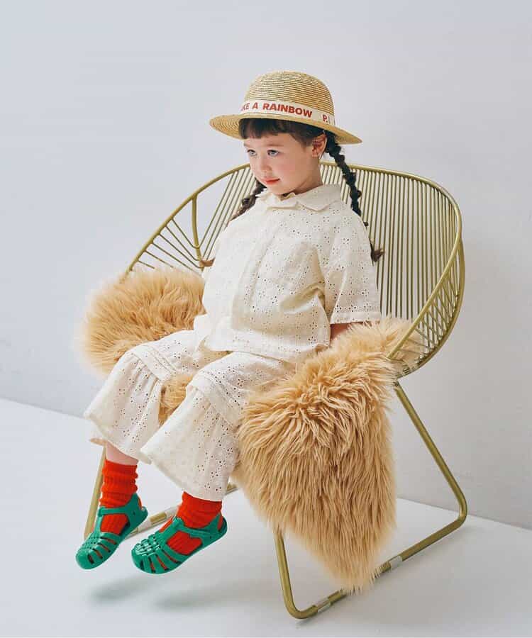 日本童裝 p.premier 鏤空蕾絲荷葉邊長褲 80-140cm 女童款 夏季 PANTS