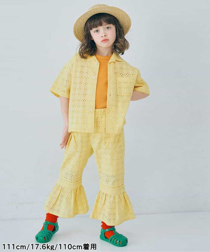 日本童裝 p.premier 鏤空蕾絲荷葉邊長褲 80-140cm 女童款 夏季 PANTS