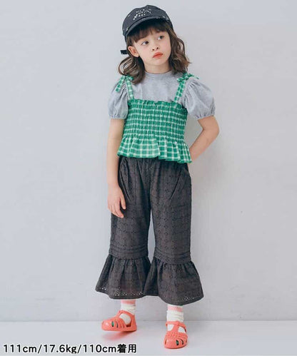 日本童裝 p.premier 鏤空蕾絲荷葉邊長褲 80-140cm 女童款 夏季 PANTS