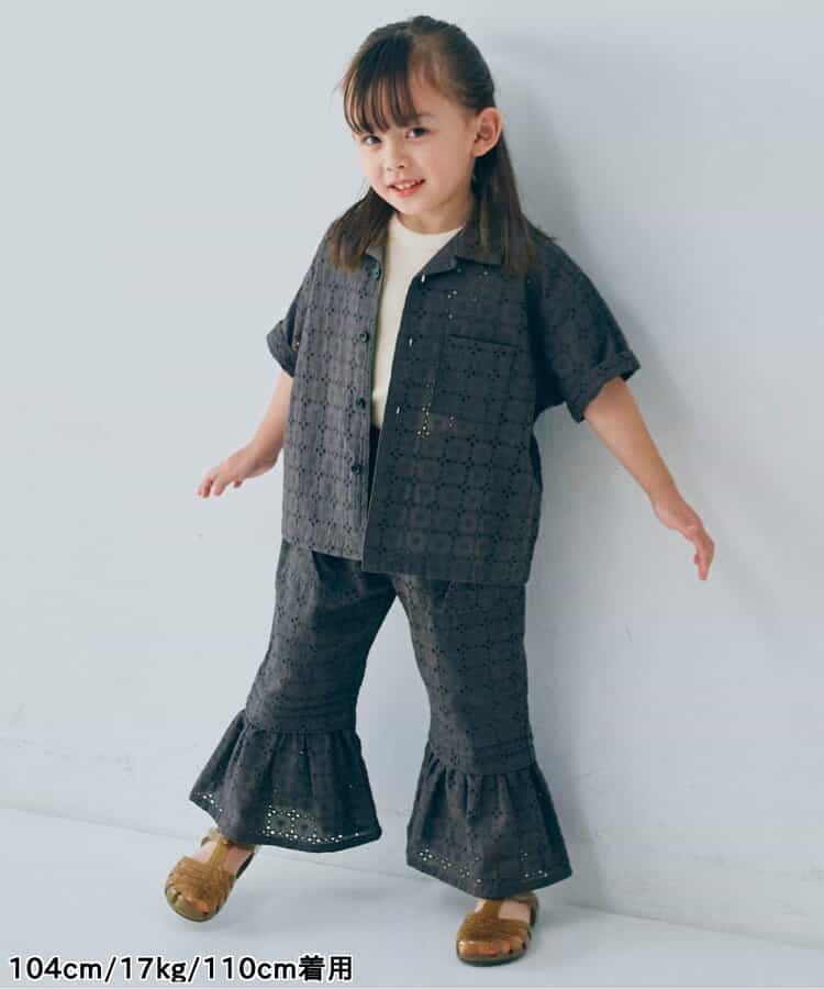 日本童裝 p.premier 鏤空蕾絲荷葉邊長褲 80-140cm 女童款 夏季 PANTS