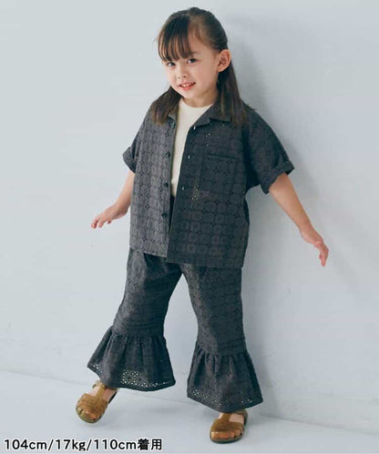 日本童裝 p.premier 鏤空蕾絲荷葉邊長褲 80-140cm 女童款 夏季 PANTS