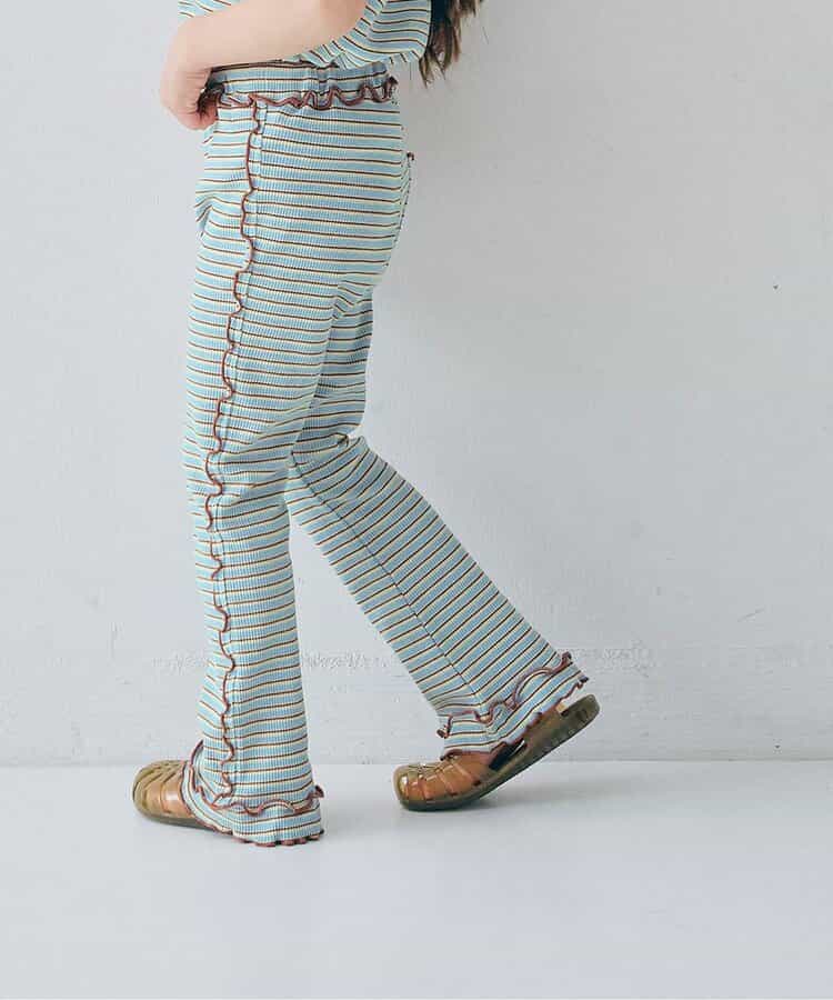 日本童裝 p.premier 條紋華夫格長褲 80-140cm 女童款 夏季 PANTS