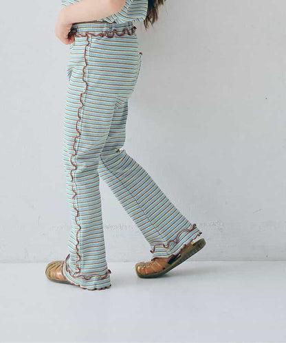 日本童裝 p.premier 條紋華夫格長褲 80-140cm 女童款 夏季 PANTS