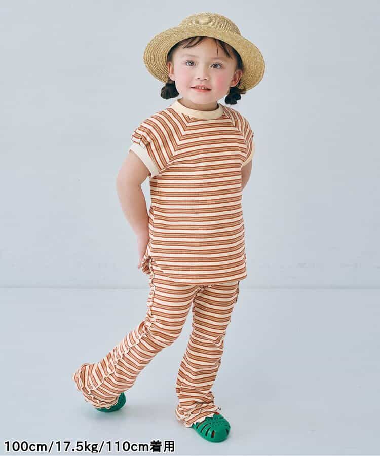 日本童裝 p.premier 條紋華夫格長褲 80-140cm 女童款 夏季 PANTS