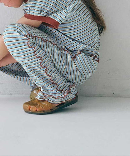 日本童裝 p.premier 條紋華夫格長褲 80-140cm 女童款 夏季 PANTS