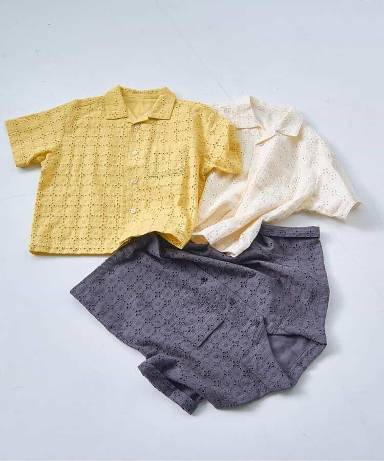 日本童裝 p.premier 鏤空蕾絲短袖襯衫 80-140cm 男童款/女童款 夏季 TOPS
