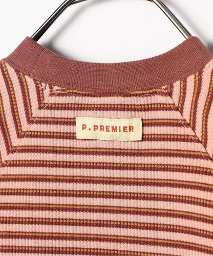 日本童裝 p.premier 紗線條紋華夫格上衣 80-140cm 男童款/女童款 夏季 TOPS