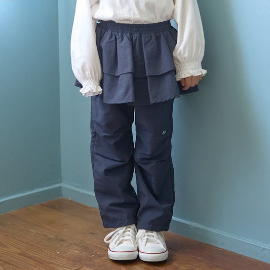 日本童裝 Ly# mine 防UV 防污系列 防水系列 耐久 裙邊長褲 100-150cm 女童款 夏季 PANTS