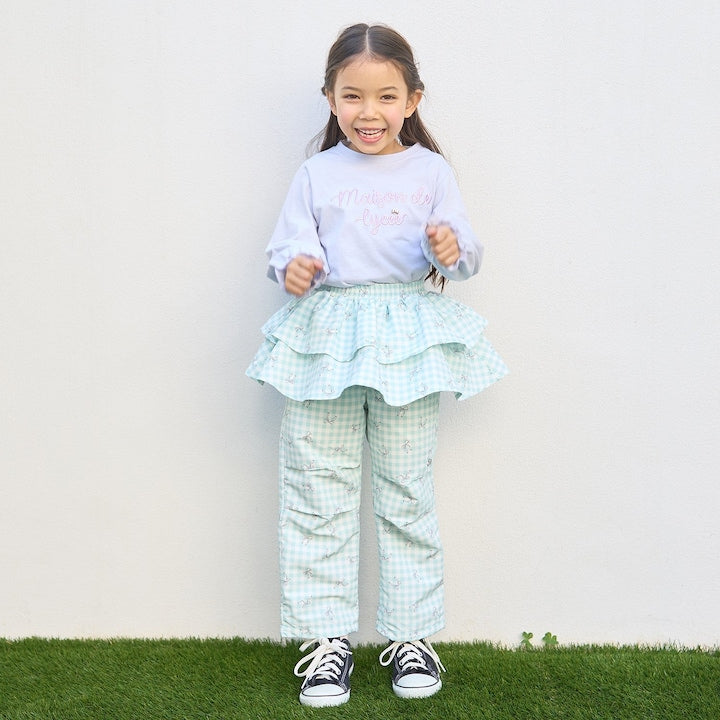Japanese children's clothing Ly# mine tank top and shorts set 100-150cm girls summer TOPS PANTS 