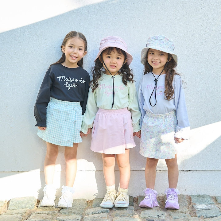 Japanese children's clothing Ly# mine tank top and shorts set 100-150cm girls summer TOPS PANTS 