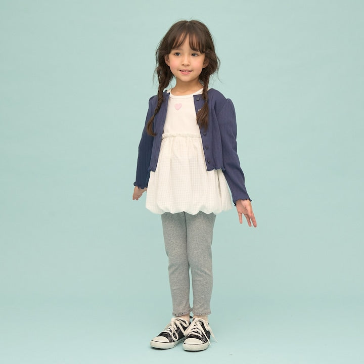 日本童裝 Ly# mine 蕾絲荷葉邊九分長打底褲 90-150cm 女童款 夏季 PANTS