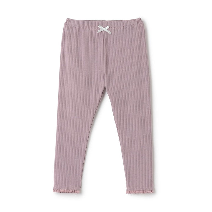 日本童裝 Ly# mine 蕾絲荷葉邊九分長打底褲 90-150cm 女童款 夏季 PANTS