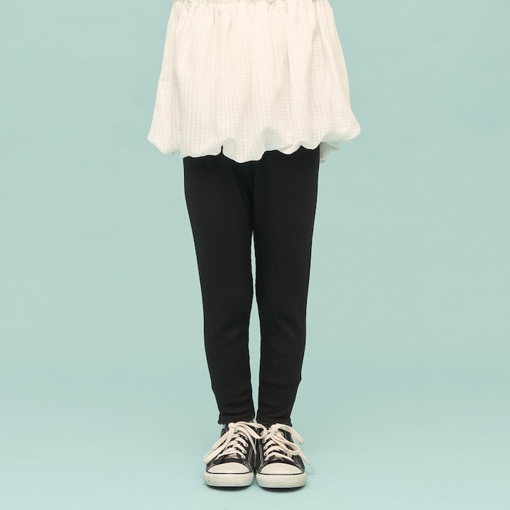 日本童裝 Ly# mine 蕾絲荷葉邊九分長打底褲 90-150cm 女童款 夏季 PANTS