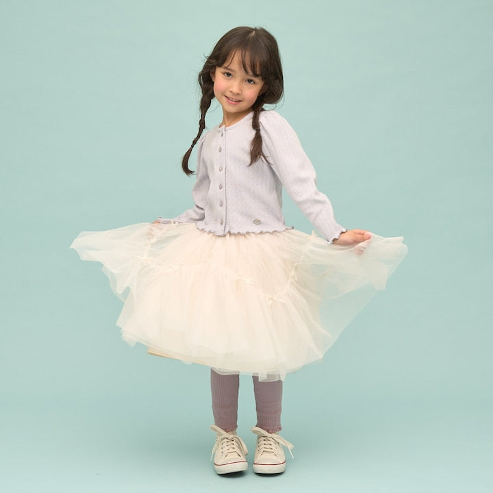 日本童裝 Ly# mine 蕾絲荷葉邊九分長打底褲 90-150cm 女童款 夏季 PANTS