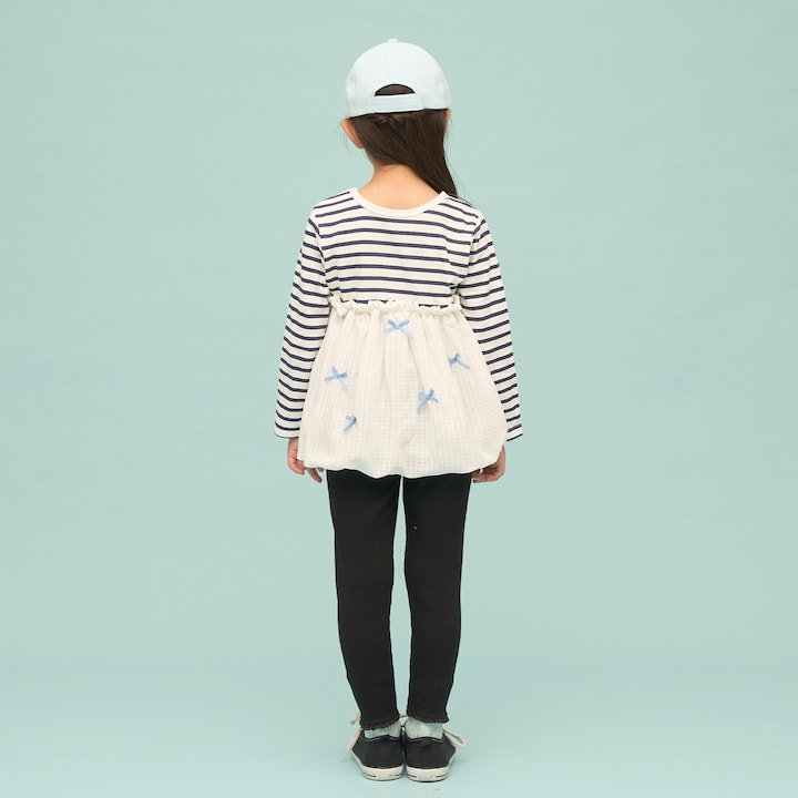 日本童裝 Ly# mine 蕾絲荷葉邊九分長打底褲 90-150cm 女童款 夏季 PANTS