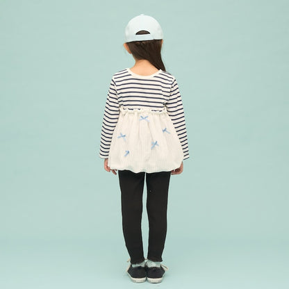 日本童裝 Ly# mine 蕾絲荷葉邊九分長打底褲 90-150cm 女童款 夏季 PANTS