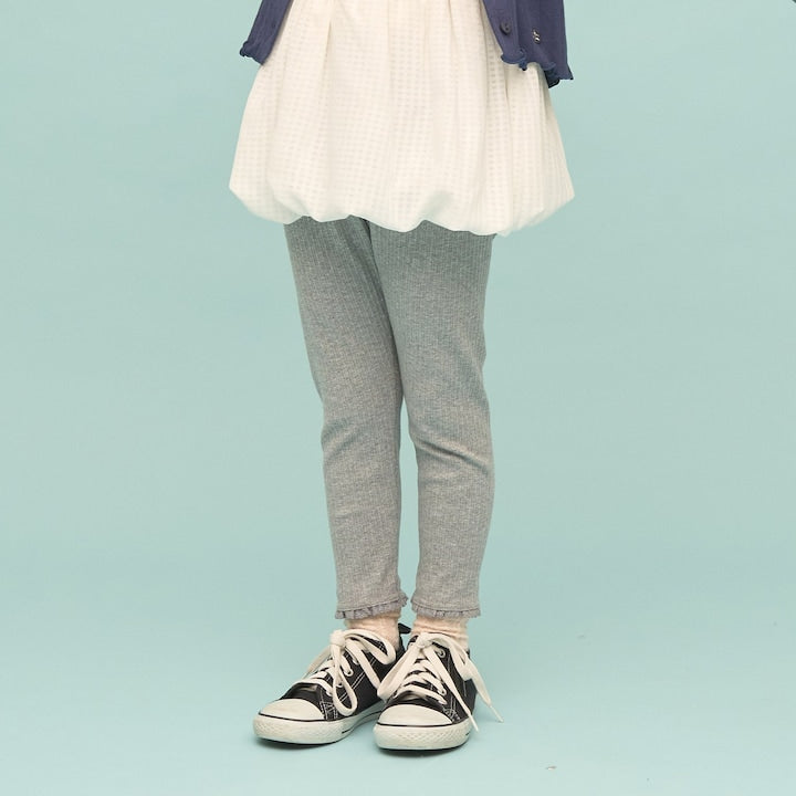 日本童裝 Ly# mine 蕾絲荷葉邊九分長打底褲 90-150cm 女童款 夏季 PANTS