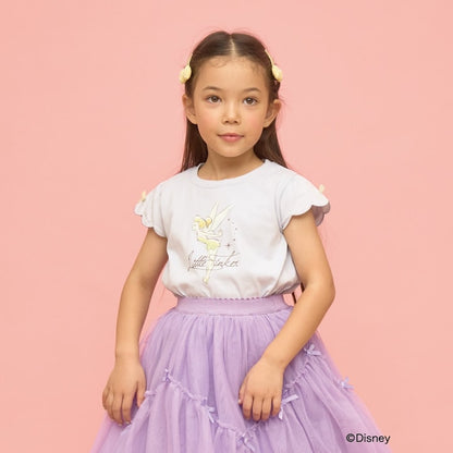 日本童裝 Ly# mine x Disney 防UV 吸水速乾 【棉100％不易變形】扇形袖印花上衣 90-140cm 女童款 夏季 TOPS