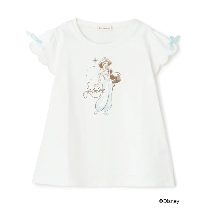 日本童裝 Ly# mine x Disney 防UV 吸水速乾 【棉100％不易變形】扇形袖印花上衣 90-140cm 女童款 夏季 TOPS