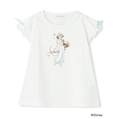 日本童裝 Ly# mine x Disney 防UV 吸水速乾 【棉100％不易變形】扇形袖印花上衣 90-140cm 女童款 夏季 TOPS