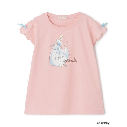 日本童裝 Ly# mine x Disney 防UV 吸水速乾 【棉100％不易變形】扇形袖印花上衣 90-140cm 女童款 夏季 TOPS