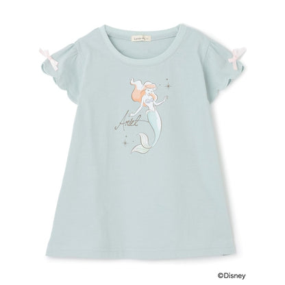 日本童裝 Ly# mine x Disney 防UV 吸水速乾 【棉100％不易變形】扇形袖印花上衣 90-140cm 女童款 夏季 TOPS