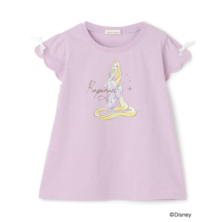 日本童裝 Ly# mine x Disney 防UV 吸水速乾 【棉100％不易變形】扇形袖印花上衣 90-140cm 女童款 夏季 TOPS