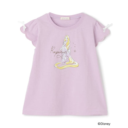 日本童裝 Ly# mine x Disney 防UV 吸水速乾 【棉100％不易變形】扇形袖印花上衣 90-140cm 女童款 夏季 TOPS