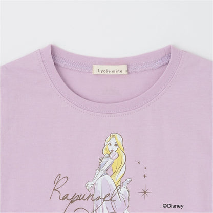 日本童裝 Ly# mine x Disney 防UV 吸水速乾 【棉100％不易變形】扇形袖印花上衣 90-140cm 女童款 夏季 TOPS