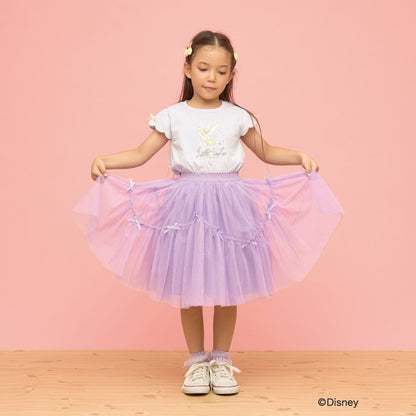 日本童裝 Ly# mine x Disney 防UV 吸水速乾 【棉100％不易變形】扇形袖印花上衣 90-140cm 女童款 夏季 TOPS