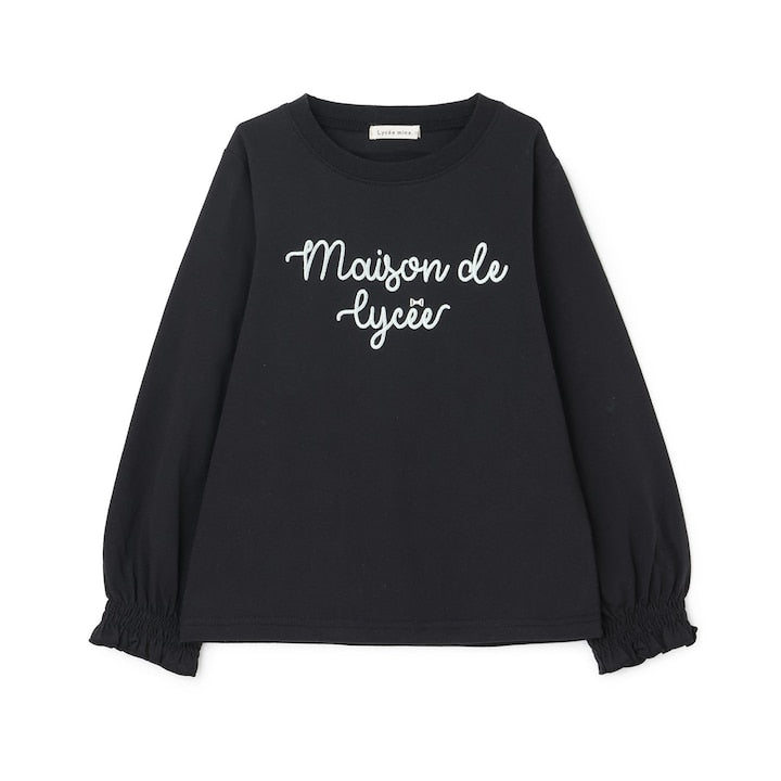 日本童裝 Ly# mine 防UV 吸水速乾 【棉100％不易變形】刺繡皺褶袖上衣 100-150cm 女童款 夏季 TOPS